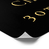 Verjaardag zwart goud glitter foto welkom poster (Hoek)