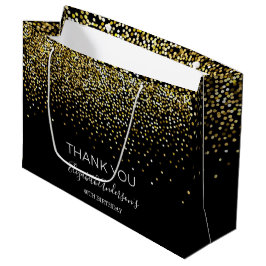 Verjaardag Zwart Goud Glitter Glamoureuze Dank Je Groot Cadeauzakje