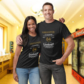 Verjaardag zwart goud retro elke leeftijd t-shirt