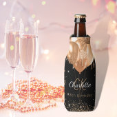 Verjaardag zwart gouden ballonnen monogram naam flesjeskoeler