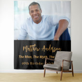 Verjaardag zwart gouden foto man myth legende wandkleed (In situ)