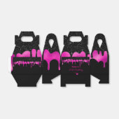 Verjaardag Zwart & Hot Roze Drips Glitter Dank u Bedankdoosjes (Uitgevouwen)