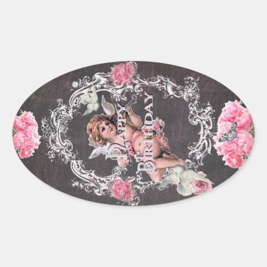 Verjaardag - Zwart krijtbord - Sticker (Voorkant)