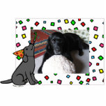 Verjaardag Zwart Labrador Cartoon Foto Lijst Fotobeeldje Magneet<br><div class="desc">Unieke en grappige Labrador Retriever Cartoon gemaakt door Naomi Ochiai uit Japan. Een schattige Black Labrador viert zijn/haar verjaardag met een pet en een fluitje! Leuke cartoon. Geweldige leuke cadeaus voor hondenliefhebbers die Black Labradors bezitten! Voor verjaardagsgebruik.</div>