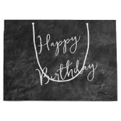 Verjaardag zwart leder Abstract Groot Cadeauzakje (Voorkant)