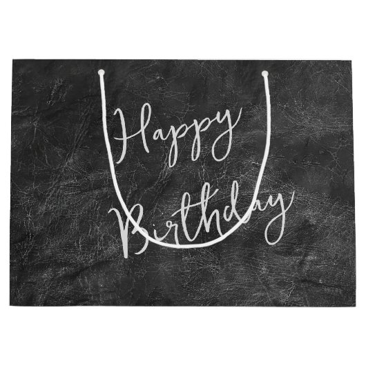 Verjaardag zwart leder Abstract Groot Cadeauzakje (Voorkant)