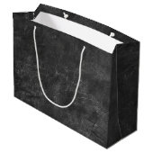 Verjaardag Zwart Leren Abstract Groot Cadeauzakje (Achterkant Gekanteld)