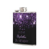 Verjaardag zwart paarse glitter beste vrienden heupfles (Links)