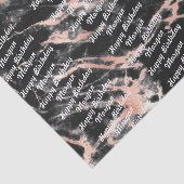 Verjaardag Zwart/Roos Goud Marmeren Gift Bag Stuff Tissuepapier (Detail)