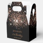 Verjaardag zwart roos goud sparkles naam dank u bedankdoosjes (Geopend)