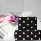 Verjaardag zwart roos gouden ballonnen cadeaupapier