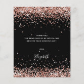 Verjaardag zwart roos gouden bedankkaart (Achterkant)