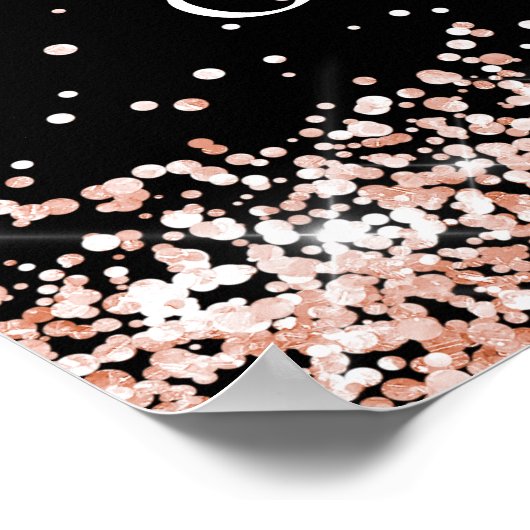 Verjaardag zwart roos gouden foto welkom poster (Hoek)