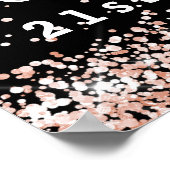 Verjaardag zwart roos gouden foto welkom poster (Hoek)