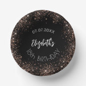 Verjaardag zwart roos gouden glitter meisje naam papieren kommen (Voorkant)