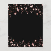 Verjaardag zwart roos gouden sterren budget uitnod flyer (Achterkant)