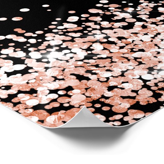 Verjaardag zwart roos gouden welkom poster (Hoek)