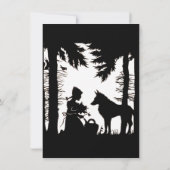 Verjaardag Zwart Silhouet Rood Rijden Hood Wolf Kaart (Achterkant)