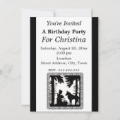 Verjaardag Zwart Silhouet Rood Rijden Hood Wolf Kaart (Voorkant)