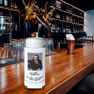 Verjaardag zwart wit foto man myth legende seltzer blikjeskoeler