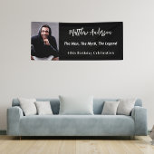 Verjaardag zwart wit foto man myth legende spandoek