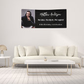 Verjaardag zwart wit foto man myth legende spandoek