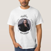 Verjaardag zwart wit foto man myth legende t-shirt (Voorkant)