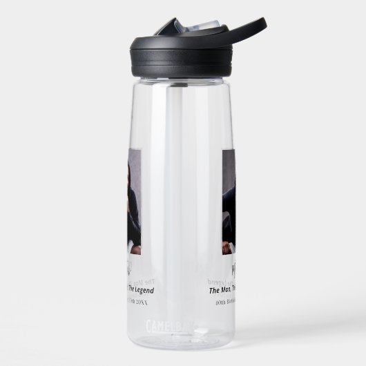 Verjaardag zwart wit foto man myth legende waterfles (Links)