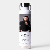 Verjaardag zwart wit foto man myth legende waterfles (Voorkant)