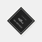 Verjaardag zwart wit minimalistische mannen guy servet (Hoek)