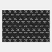 Verjaardag zwart wit naam script minimalist inpakpapier vel (Voorkant 2)