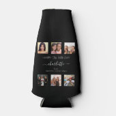 Verjaardag zwart witte vrienden foto flesjeskoeler (Voorkant)