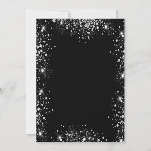 Verjaardag zwart zilver glitter ballonnen tweeling kaart (Achterkant)