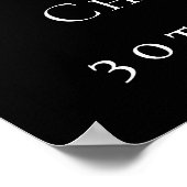 Verjaardag zwart zilver glitter foto welkom poster (Hoek)