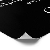 Verjaardag zwart zilver glitter foto welkom poster (Hoek)