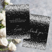 Verjaardag zwart zilverglitterstof bedankt