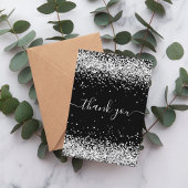 Verjaardag zwart zilverglitterstof bedankt