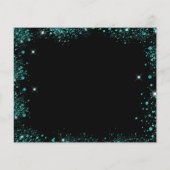 Verjaardag zwarte blauwgroen groene glitter met ui (Achterkant)