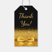 Verjaardag zwarte gouden elegant bedankt cadeaulabel (Voorkant)