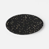 Verjaardag zwarte gouden glitter papieren bordje (Gekanteld)