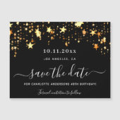 Verjaardag zwarte gouden sterren slaan de datummag (Voorkant)