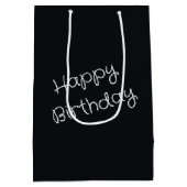 Verjaardag Zwarte Kitten Met Een Witte Daisy Medium Cadeauzakje (Achterkant)