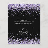 Verjaardag zwarte lavendel bedankkaart (Achterkant)