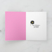 verjaardag zwarte madeliefje op polka dots kaart (Binnen)