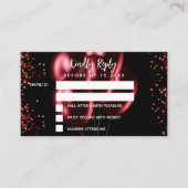 Verjaardag zwarte rode ballonnen feest RSVP Informatiekaartje (Voorkant)