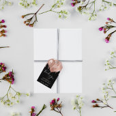 Verjaardag zwarte roos goudballon bedankt cadeaulabel