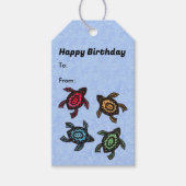 Verjaardag Zwarte Schildpadden Abstract gekleurde Cadeaulabel (Voorkant)