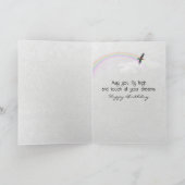 Verjaardag zwarte veren met stijgende vogels kaart (Binnen)