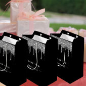 Verjaardag zwarte zilverglitter bedankt voor je gu medium cadeauzakje