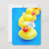 Verjaardag zwembad feest met rubberen eenden kaart (Voorkant)